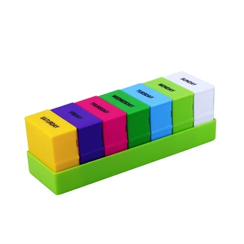 

7 Day 28 Compartments Pill Cases Four-a-Day Weekly Pill Organizer Cases Pill Box (Green)