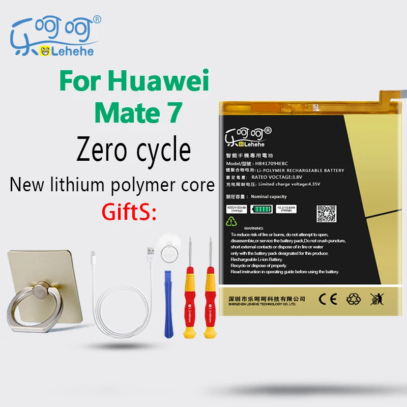 

LEHEHE HB417094EBC Battery For Huawei Ascend Mate 7 MT7 TL00 TL10 4000mAh Li-Polymer Bateria Replacement with Tools Gifts