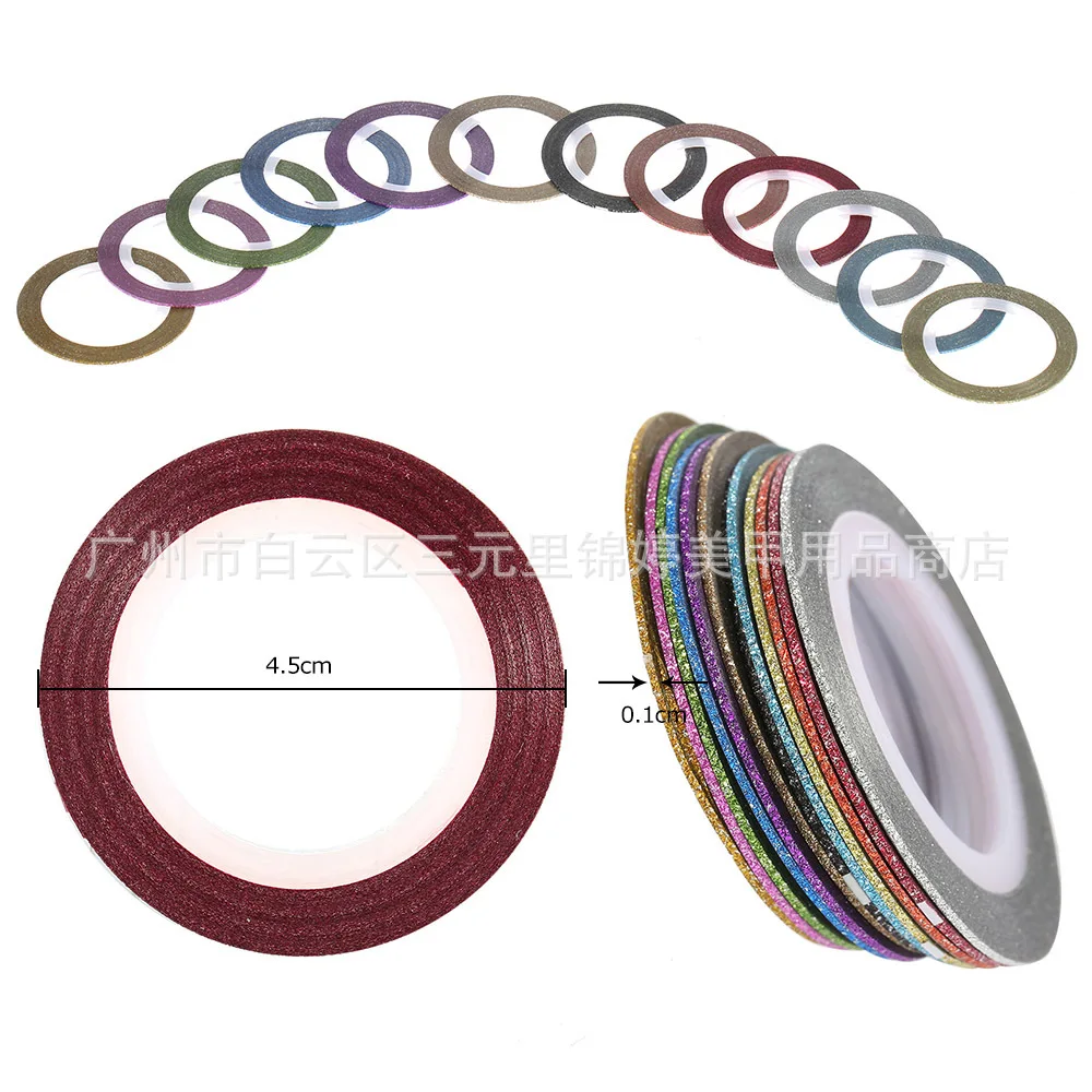 1 мм 12 цветов Блестящая лента для ногтей Набор наклеек художественные украшения «сделай сам» советы для гель для полировки ногтей Новинка