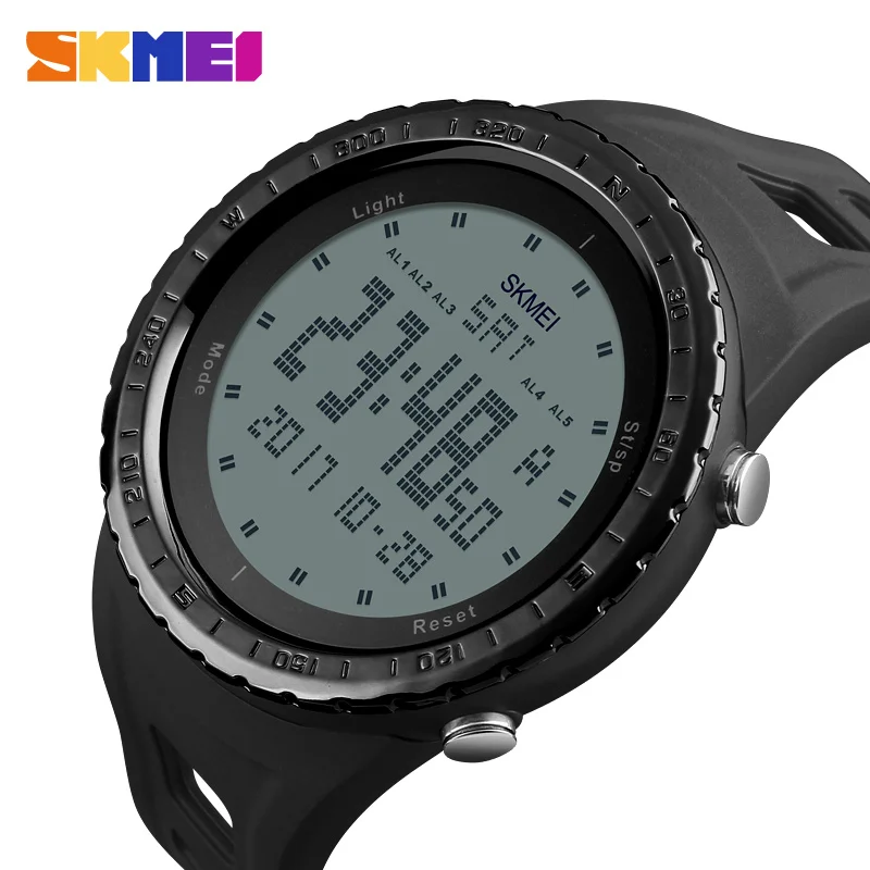 SKMEI Men Sports Watches Countdown Chrono Double Time EL Light Digital Wristwatches Water Resistant Horloge Clock Men Watch 1246