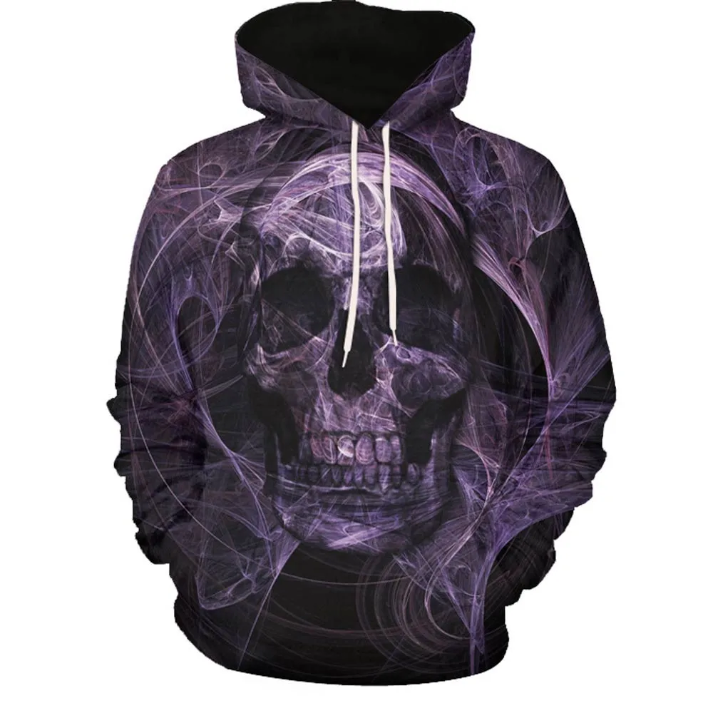 Download hooded sweatshirt Mens 3D Printed Skull Pullover Long ...