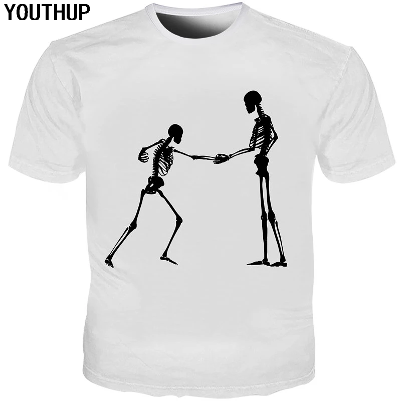 Забавные 3d футболки YOUTHUP 2020 для мужчин и женщин с принтом черепа Мужская футболка