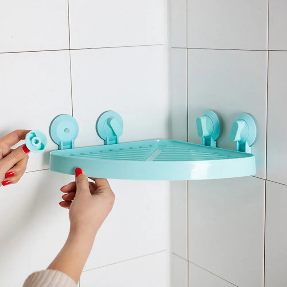 Bathroom Corner Storage Rack Organizer Shower Wall Shelf with Suction Cup hot search