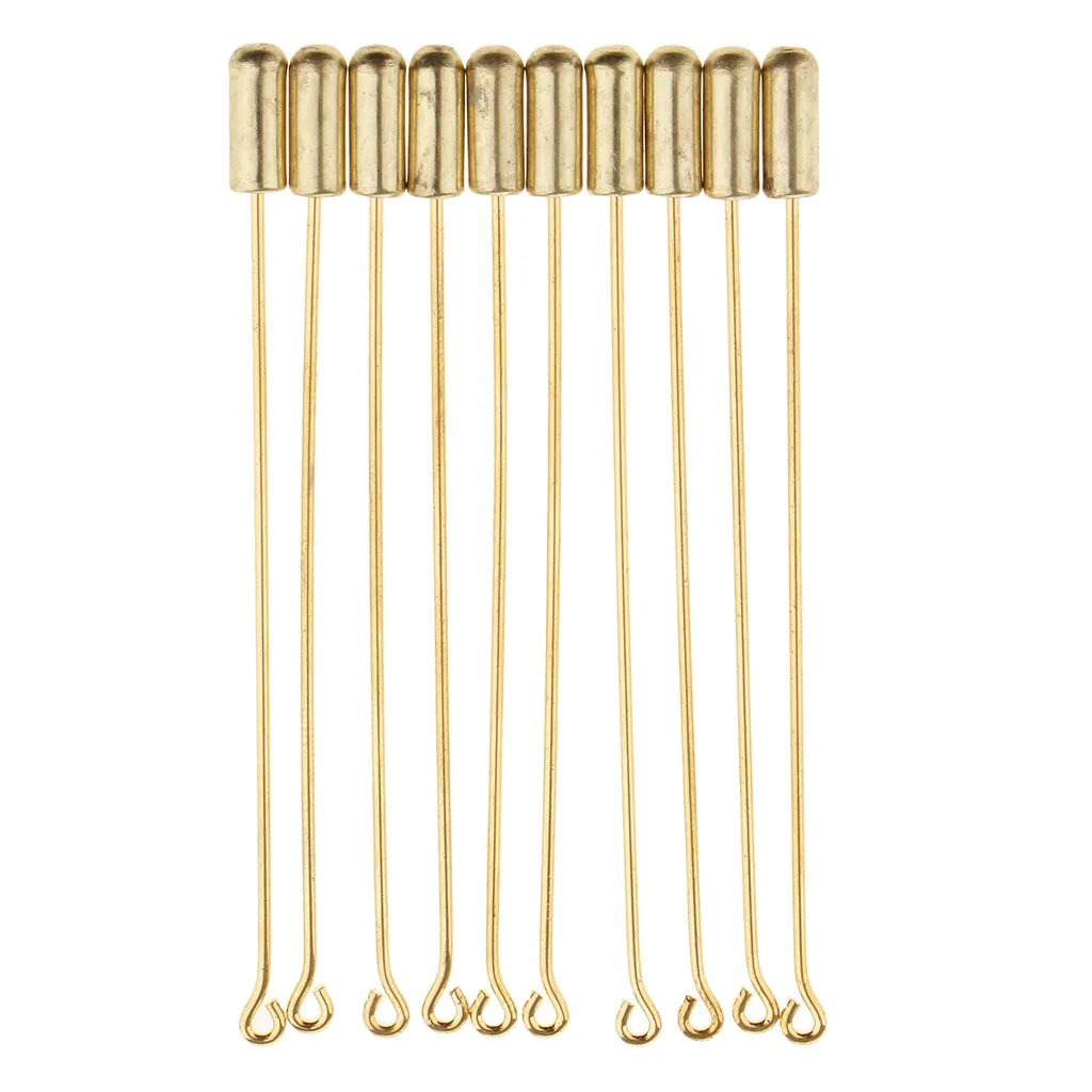 Phenovo 10 Piece 7.1cm Long Needle Plug Lapel Stick Hat Scarf Brooch Boutonniere Pin Diy Findings for Party Wedding Fancy Dress 