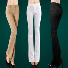 Новое поступление, высокое качество, женские весенне-Летние повседневные хлопковые расклешенные ботинки, хлопковые брюки со средней талией