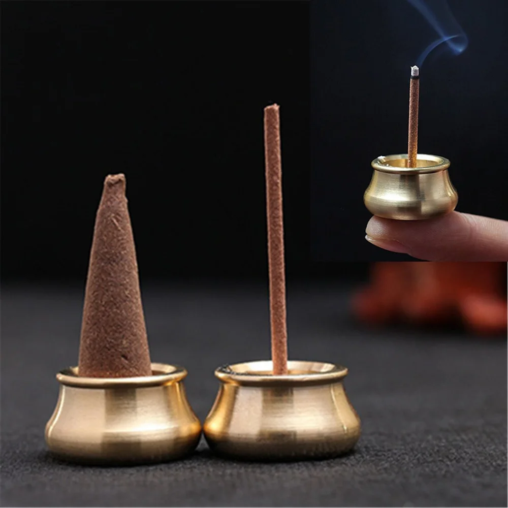 2PCS Design Exquisite Copper Incense Cone Burner Plate for Stick Tower