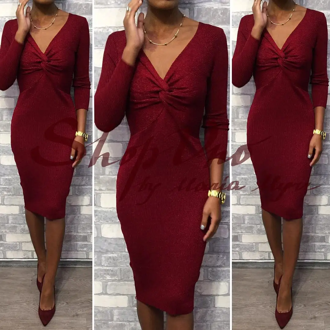 

Twisted Sweater Dress Solid knitted Long sleeve sexy Lurex Bodycon Dresses Elastic Skinny twinkle Women Knitted Dress vestidos