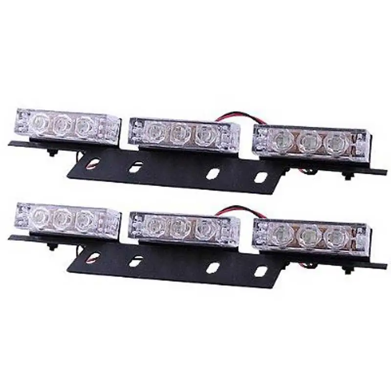 

FREE SHIPPING AMBER CAR AUTO BUMPER GRILLE STROBE FLASH FLASHING WARNING EMERGENCY LAMP DRIVING RUNNING LIGHT 2X9 LED