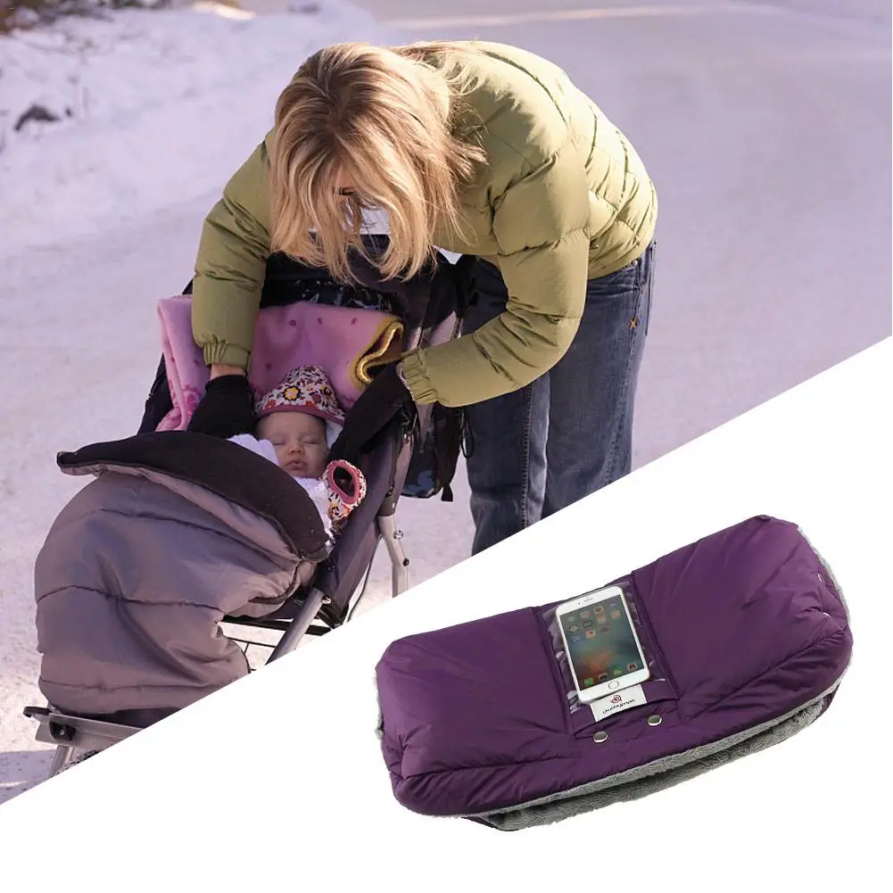 Детская коляска теплые вельветовые перчатки Аксессуары для коляски с карманом для мобильного телефона водонепроницаемый