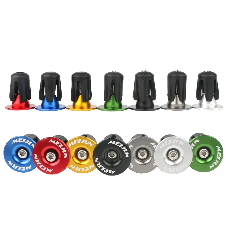 2 pcs Bike Grip Handle Bar End Cap Aluminium Alloy MTB Handlebar Grips Plugs Caps for Bicycle Handlebar Accessory