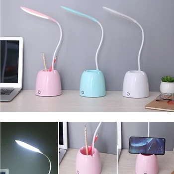 

LED USB penholder lamp student table lamp three-speed touch dormitory bedside light USB charging table lamp wx11231540