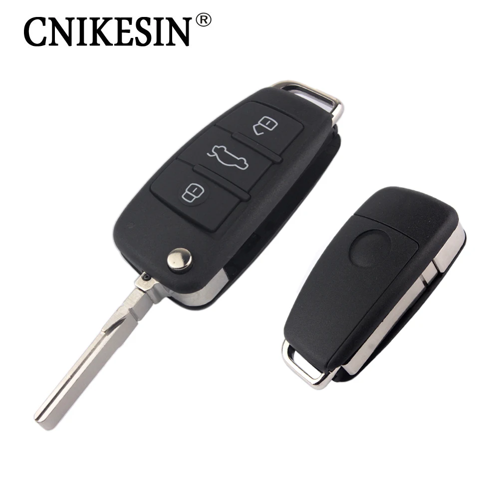 Brand New 3 Buttons Flip Folding Key Shell Case Accessories Applicable For Audi A3 A4 A5