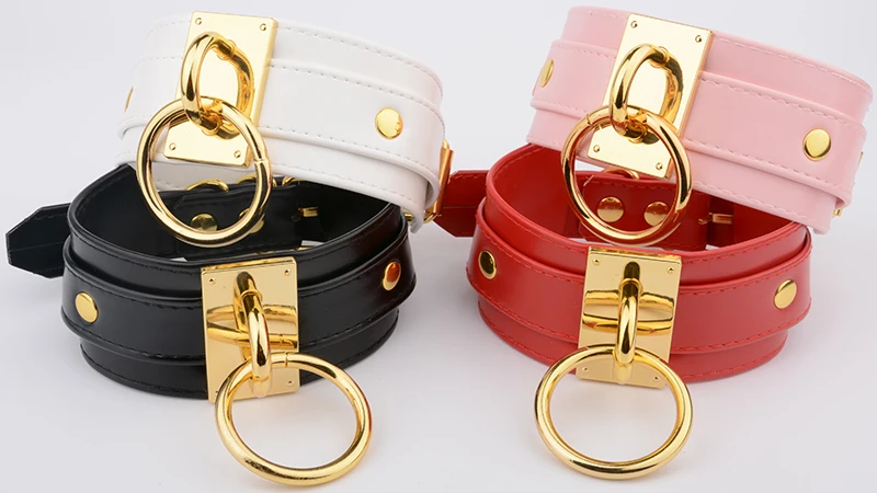 Cool Harajuku Oversized Women Necklace 40mm Silver Gold Metal O Round Collars Kawaii Punk Heavy Duty Bondage BDSM Large Choker 12