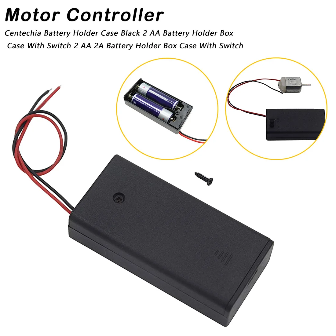 2 X Aa 3v Black Battery Holder Connector Storage Case Box 2 Slot Way