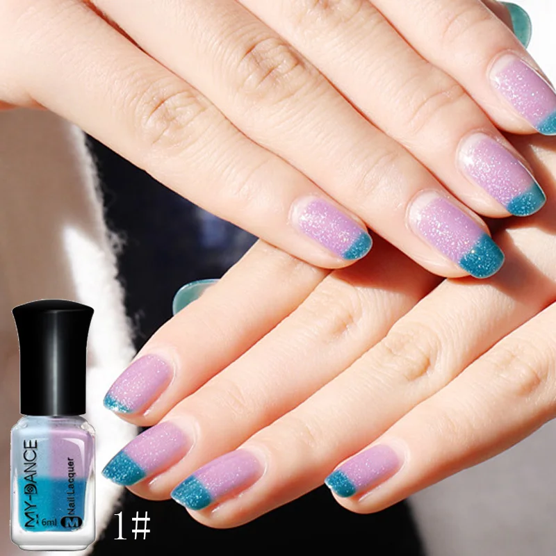 

MYDANCE Profeesional UV LED Nail Lucky Nail Polish Gradient Glitter Soak-off Gel Polish Temperature Change Polish Nails Art