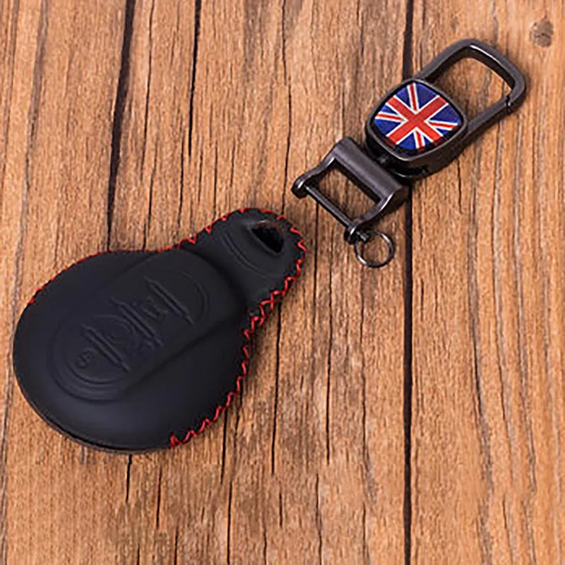 Мини-брелок для ключей с дистанционным управлением, чехол, первый слой кожи для Mini Cooper Gen3 hatch countryman F54 F55 F56 F57 F60 - Название цвета: Black1 Union jack