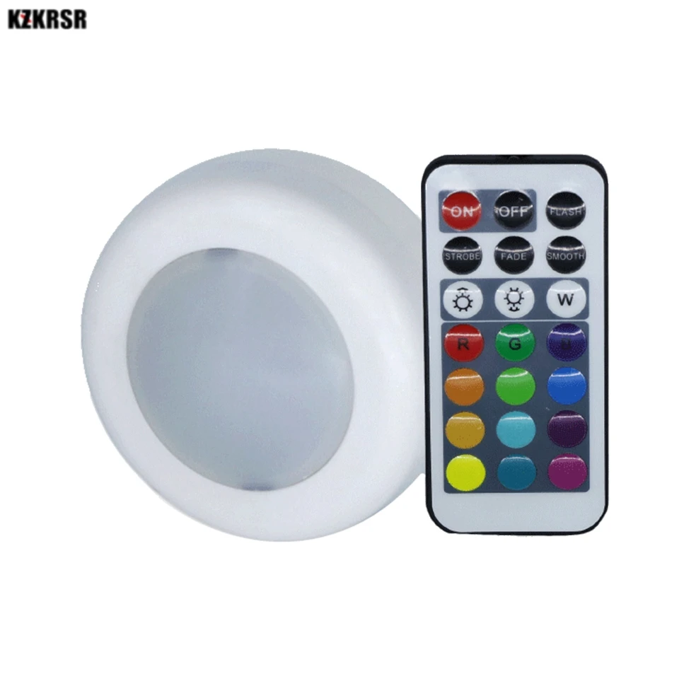 

Dimmable RGB 12Colors led Cabinet Lights Two Control Wayes LED Puck Lights Closet Cupboard Showcase Drawer Wardrobe Indoor Light