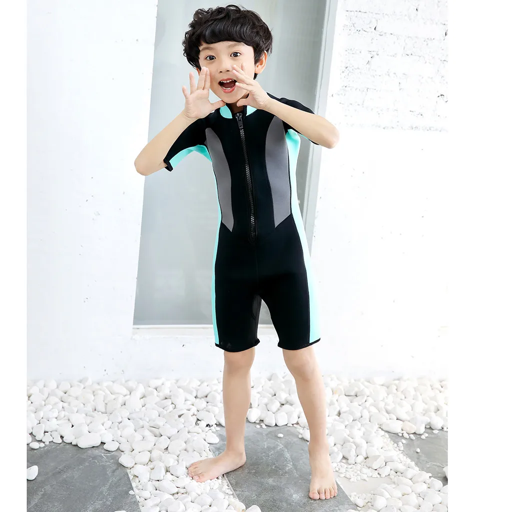 

Perimedes New 2.5MM Neoprene Kids Diving Suit Wetsuit One-piece Short Sleeves Children short Snorkeling Surfing Swimwear#g35