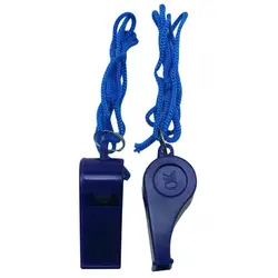 10 шт Вечерние игры Пластиковые свистки с шнурком (синий)