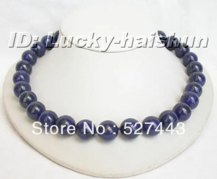 

Wholesale free shipping >>AAA 100% NATURE ROUND LAPIS LAZULI NECKLACE 14MM