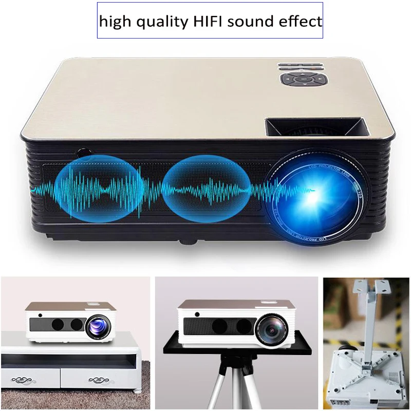 SmartIdea светодиодный 5000 люменов Full HD 3D кинотеатр проектор домашний видеоигра Android6.0