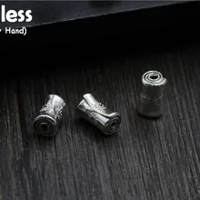Uglyless Real S 925 Стерлинговое Серебристая туба фурнитура для бусин ювелирные изделия DIY ручной работы резные ретро цветы трубы прокладки бусины этнические
