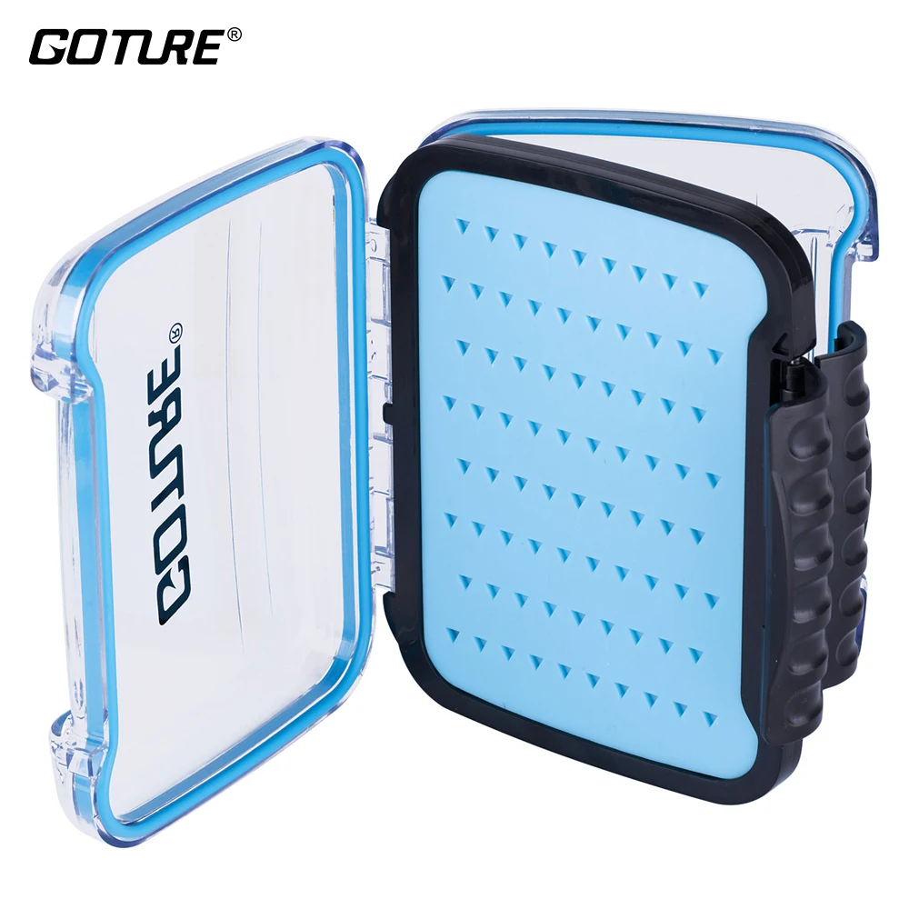 Goture Portable Double Layers Fly Fishing Box 12.6cm*10cm*4.5cm Plastic