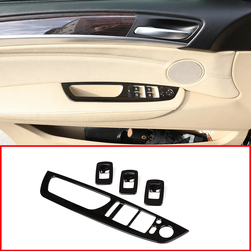 Steel Interior Door Handle Window Switches Trim 4PCS For BMW X5 E70 2008-2013