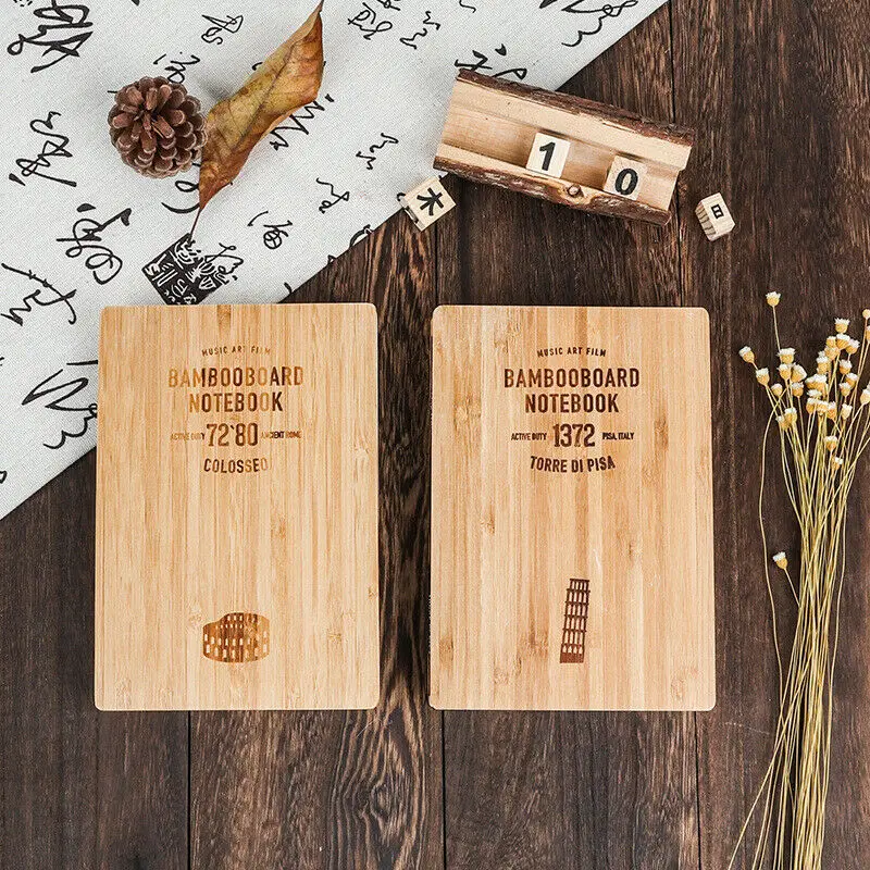 

Creative Bamboo Cover Multi-inside Page Notebook Multi-function Student Notebook