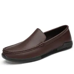 Мужские повседневные удобные кожаные туфли мужские прогулочные мокасины на плоской подошве коричневые черные мужские роскошные модные