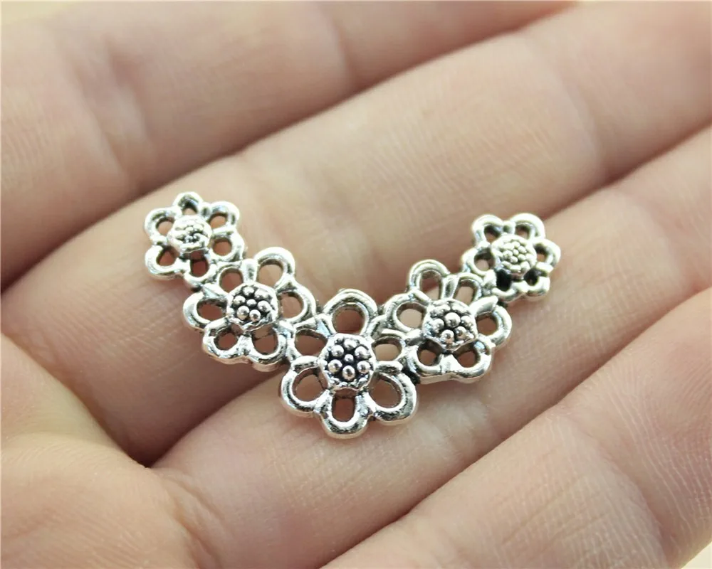 WYSIWYG 8pcs 33x19mm Vintage Charms Flower Connector Flowers Connector
