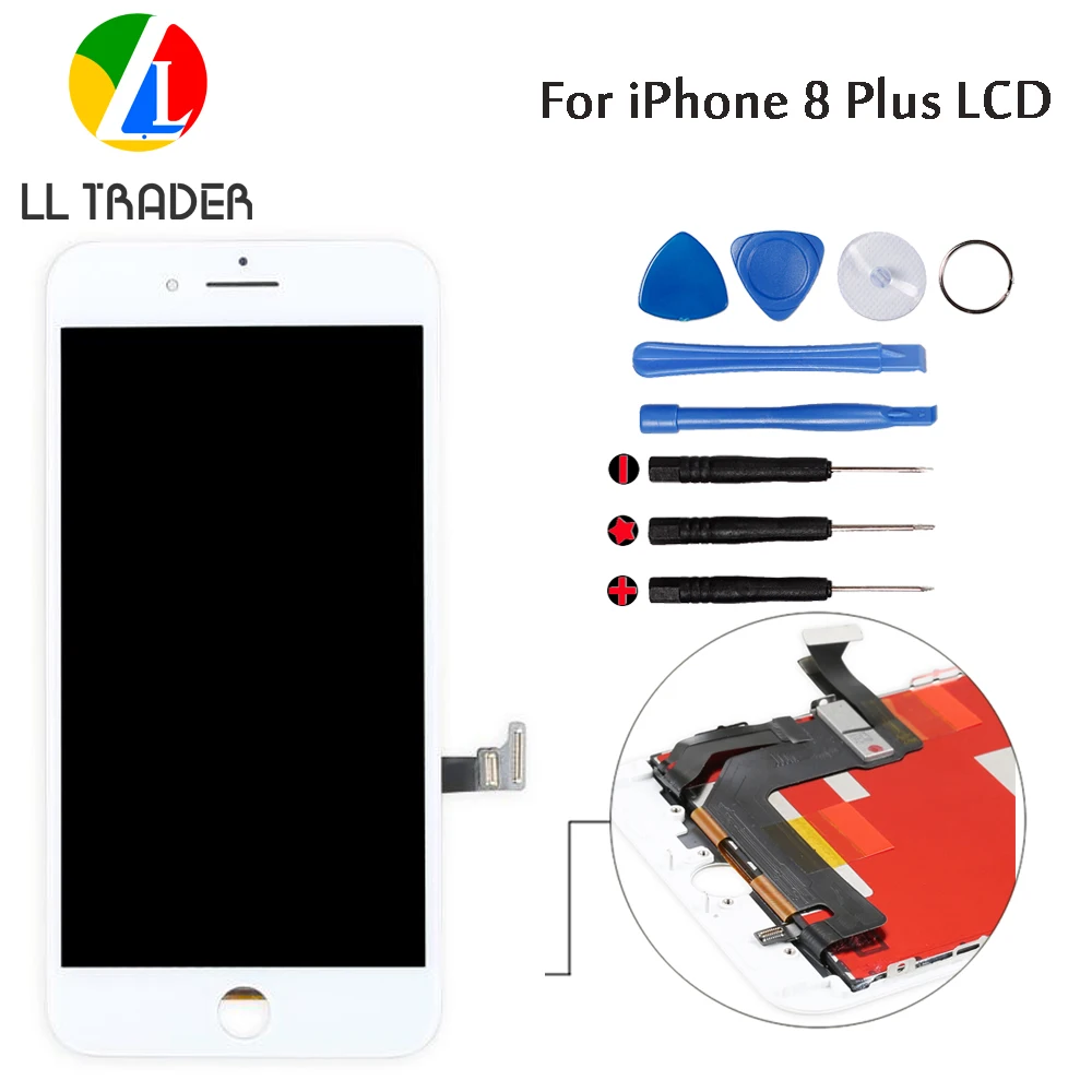 

LL TRADER 100% Tested AAA Display Replacement For iPhone8 Plus LCD Screen Touch 5.5 inch 8 Plus LCD White Assembly Digitizer