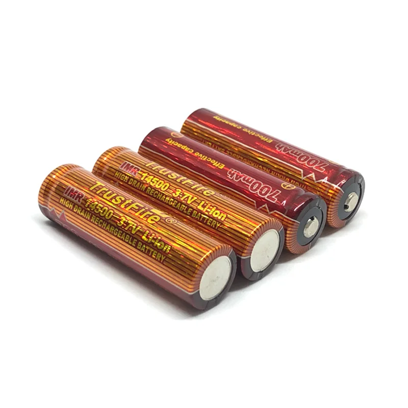 

12pcs/lot TrustFire IMR 14500 700mAh 3.7V Lithium High Drain Rechargeable Battery Batteries For Led flashlights Torch