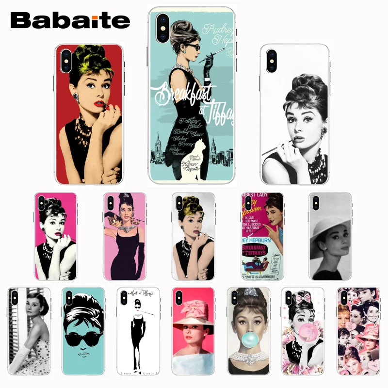 Новинка чехлы Babaite с Одри Хепберн чехол для телефона iPhone X XS XR XSMax 6 6S 7 7plus 8 8Plus Xs 5 5s 5c
