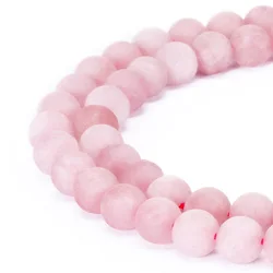 Elegant Natural Stone Beads in Black, Pink, and White for DIY Jewelry Making & Wholesale (Rose quartz)