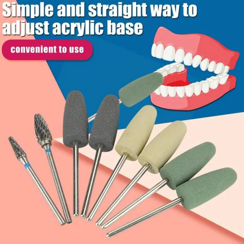 

8Pcs HP Dental Resin Base Acrylic Polishing Burs Kit Drill Polisher Rotary Dental Care Tool Kits