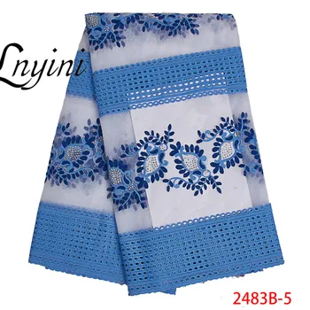 

Fashion 2019 Swiss Voile Lace In Switzerland High Quality African Dry Cotton Voile Lace Fabric For Wedding Party Dress L2483B-1