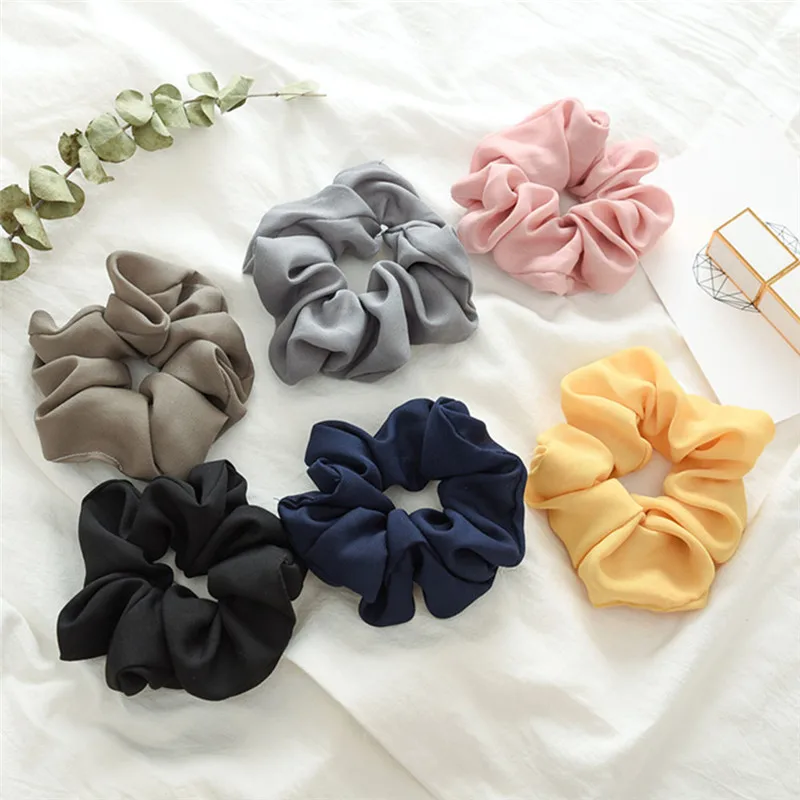 

Girls Fashion Pure Color Hair Scrunchie Ring Elastic Hair Rope Seamless Stretch Head Rope Headdress Hair Accessories