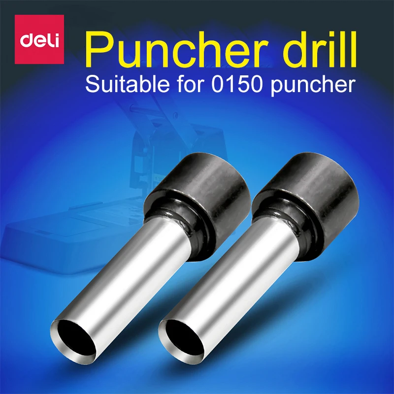 

Deli 2pcs/set Office Manual punching drills high quality 15mm Punch depth Round hole punching machine supplies accessories