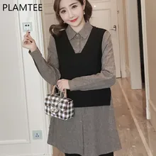 PLAMTEE Spring Long Sleeves Fake Two Long Matrenity Blouse Fashion Loose Clothes For Pregnant Women Female Shirt New 2018