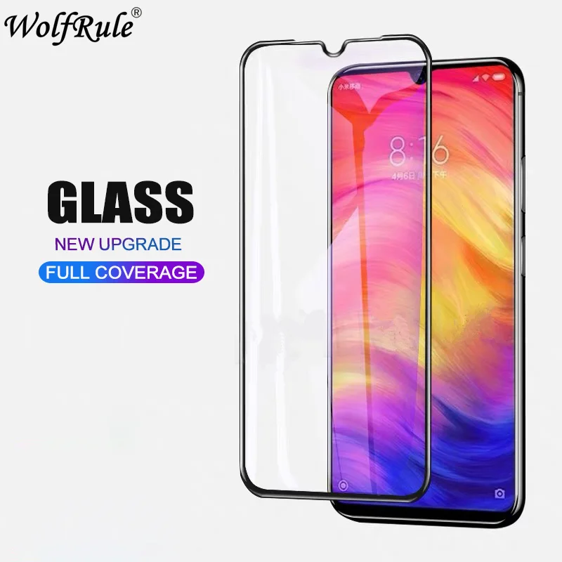 Полное покрытие закаленное стекло для Xiaomi Redmi 7 Защитное экрана полностью