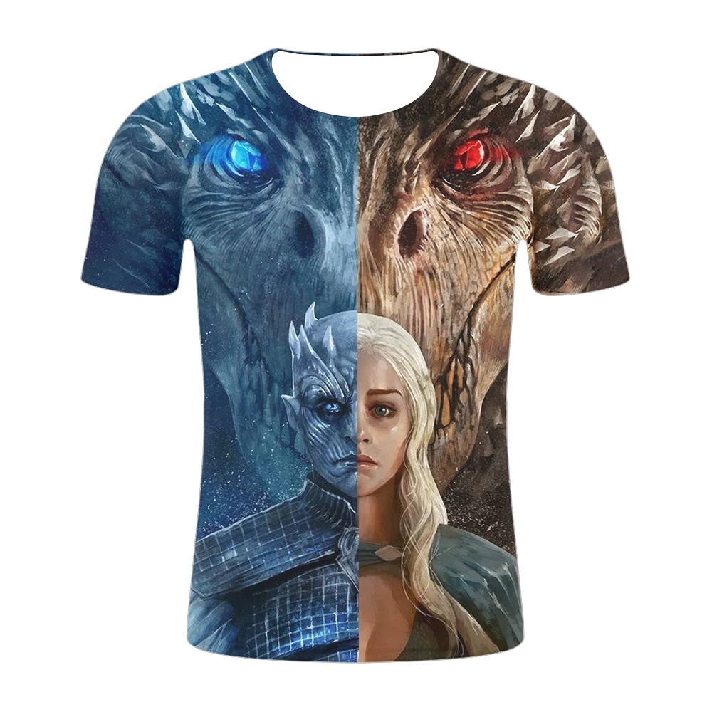 

2019 New Tshirt New Game Of Thrones T Shirt Movie Figure T-Shirt Night King Tshirt Casual Harajuku Tops Summer Fashion Tees