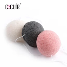 1 шт. Konjac Губка красота натуральная Лицевая ГУБКА для лица очищающая моющая Губка хлопок бамбук макияж инструменты