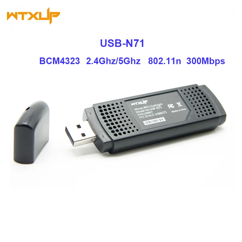 Dual Band 300 Мбит/WiFi USB Беспроводной-N адаптер usb-n71 ключ bcm4323 Ethernet USB Wi-Fi адаптер 2.4 г/ 5 г