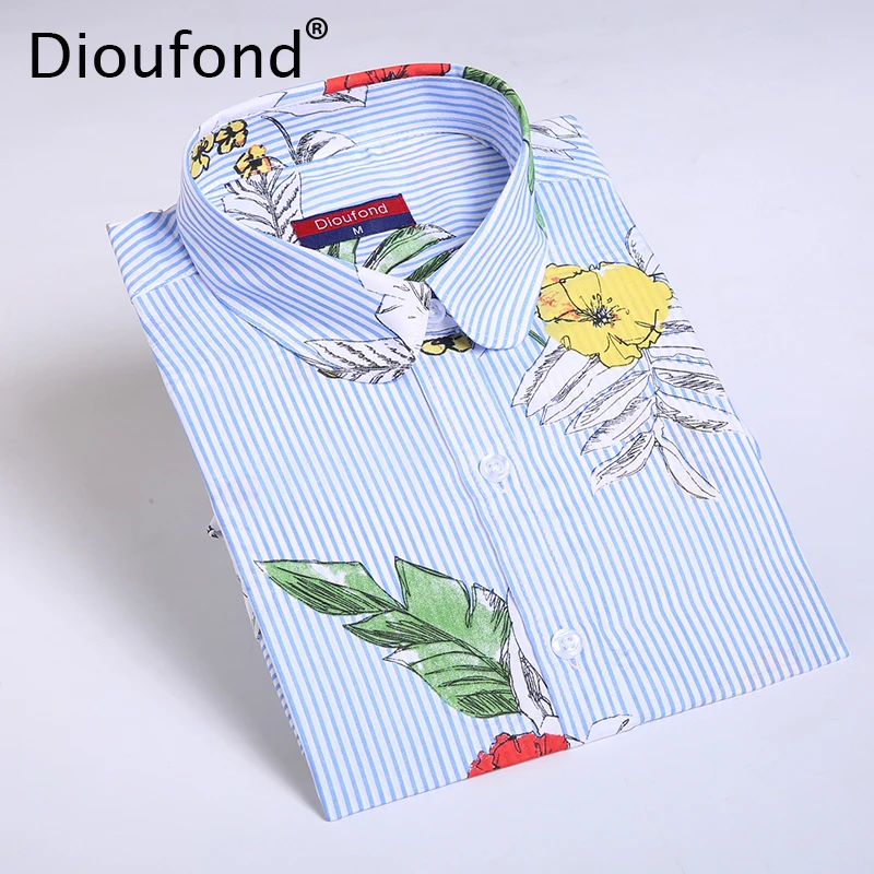 Dioufond Casual Polka Dot Shirts Female Plus Size Long Sleeves Blouses Women's Shirt Cotton Fashion Casima Feminina 2018 S-5XL