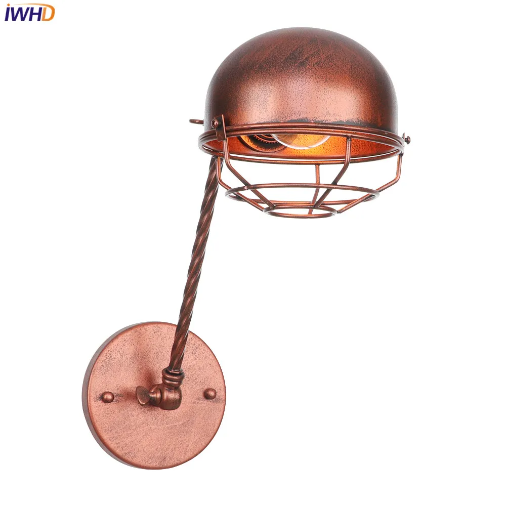 IWHD ржавчины Nordic Винтаж светодиодный настенный светильник RH гладить коромысла Wandlamp промышленные настенные светильники для дома аппликация