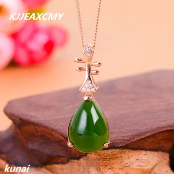 

KJJEAXCMY boutique jewelry Colorful jewelry 925 silver inlaid natural female models, jade pendant, simple and generous wholesal