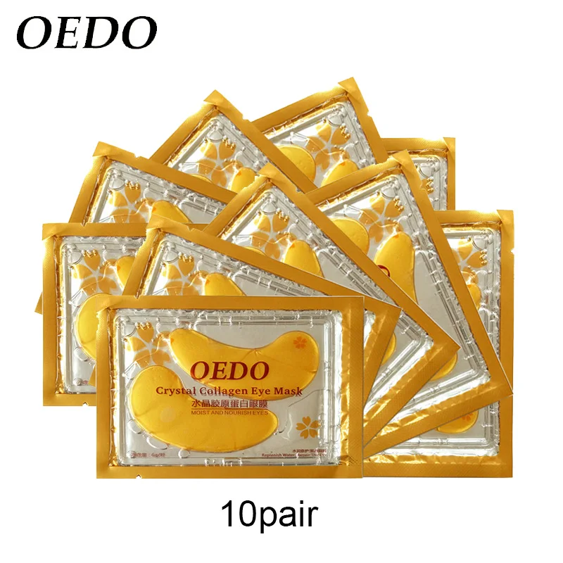 

20pcs=10packs Eye Care Treatment & Mask Gold Crystal Collagen Skin Care Eye Patches Dark Circle Whitening Face Mask Care Effect