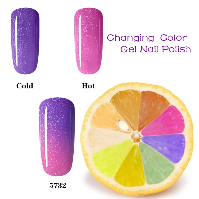 Purple Heat Cold Mood Temperature Changing Nail Gel 10ml Uv Purple Heat Cold Mood Temperature Changing Nail Gel 10ml Uv Polish Varnish Thermal Color