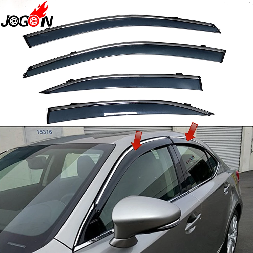 

For Lexus IS MK3 XE30 IS200t IS250 IS300h IS350 Sedan 2014-2017 Window Sun Rain Visors Vent Shade Deflector Guard Weather Shield